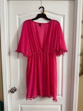 SHEIN Women’s Sheer Pom Pom Swimsuit Cover Up XL. JN-61